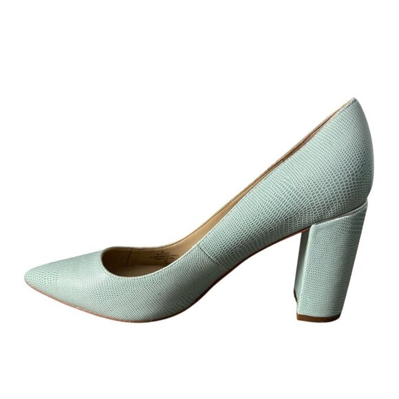 Marc Fisher Viviene4 Pump Heels Snakeskin Mint Green Pointed Toe Women's Size 8M - Picture 5 of 10